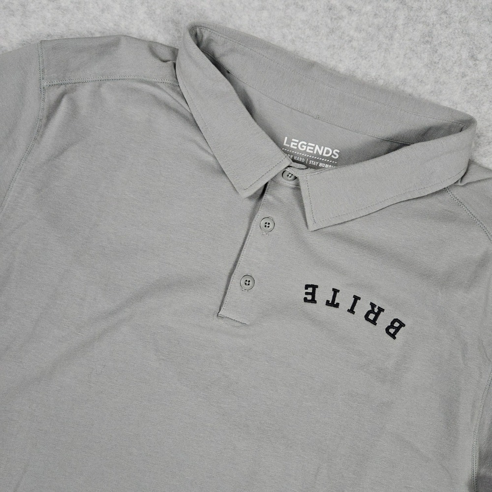 Legends (Mens XXL) Gray Aviation Polo Cloud+ Stretch Breathable Golf Brite Shirt